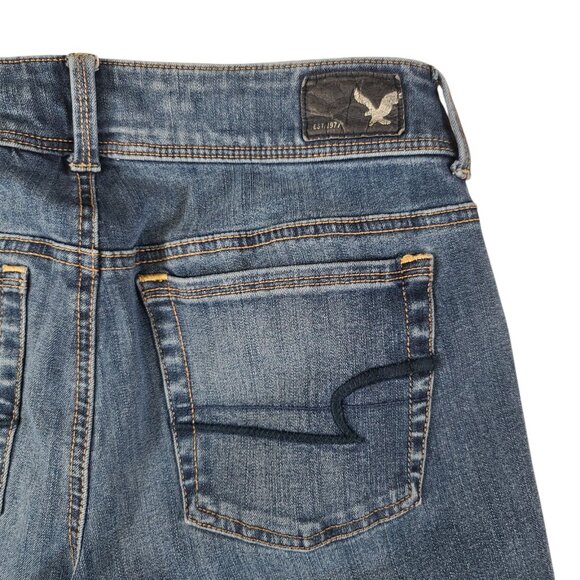 American Eagle Jeans Women 6 28x30 Low Rise Kick Boot Medium Wash VTG * - Picture 9 of 14